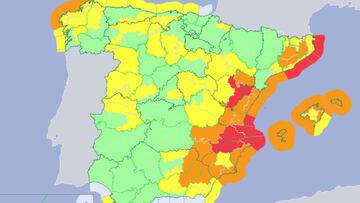 Mapa de Espa&ntilde;a con las alertas meteorol&oacute;gicas para el lunes 20 de enero de 2020
 
 AEMET  (Foto de ARCHIVO)
 
 01/01/1970 