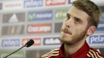David De Gea en rueda de prensa.