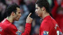 Giggs y Cristiano Ronaldo durante un Everton-Manchester United. 