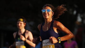 VIRGINIA BEACH, VA - SEPTEMBER 02: Runners compete in the 2018 Humana Rock &#039;n&#039; Roll Virginia Beach half marathon on September 2, 2018 in Virginia Beach, Virginia.   Patrick McDermott/Getty Images/AFP
 == FOR NEWSPAPERS, INTERNET, TELCOS &amp; TELEVISION USE ONLY ==