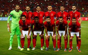 Soccer Football - CAF Champions League - Final - Al Ahly vs Wydad Casablanca - Borg El Arab Stadium, Alexandria, Egypt - October 28, 2017   Al Ahly players pose for the pre match photograph  