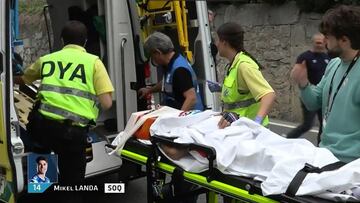 Mikel Landa abandona la Itzulia en ambulancia: fractura de clavícula