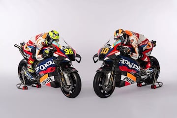 Joan Mir y Luca Marini durante la presentación de la nueva Repsol Honda Team.