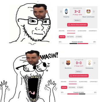 Xavi el gran damnificado de los memes del partido frente al Galatasaray