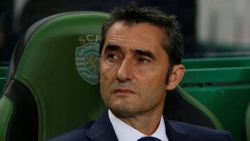 Soccer Football - Champions League - Sporting CP vs FC Barcelona - Estadio Jose Alvalade, Lisbon, Portugal - September 27, 2017 Barcelona coach Ernesto Valverde REUTERS/Pedro Nunes