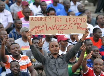 A Tanzanian fan of Everton's Wayne Rooney.