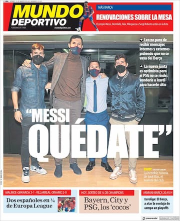 "Un bombo con tres bombas"... las portadas deportivas de hoy