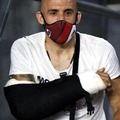 Pinola volvió a sufrir una fractura en el antebrazo