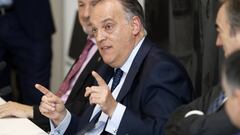 Tebas: "La culpa de que no haya elecciones es de Rubiales"