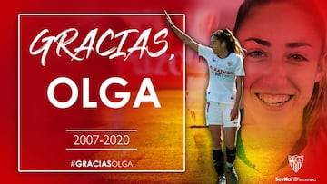 Olga Carmona se despidió del Sevilla.