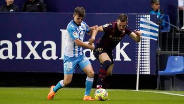 Febas, durante el Málaga - Levante de esta pasada temporada.