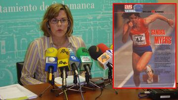 Sandra Myers, en su etapa como concejala del Ayuntamiento de Salamanca y cuando era atleta en un reportaje de AS.