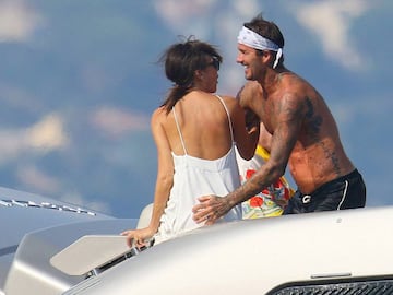 Former soccerplayer David Beckham and designer and former singer Victoria Adams on holidays in Cannes.
 25/08/2019