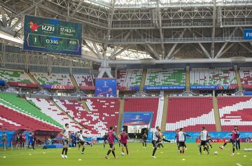 El grupo de Irán durante el entrenamiento. 