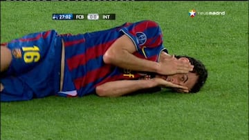 Busquets, en una acción contra el Inter en 2010.