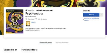Psychonauts, gratis para Xbox One y mejorado en Xbox One X