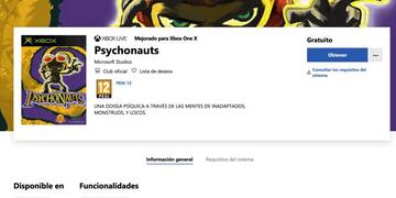 Psychonauts, gratis para Xbox One y mejorado en Xbox One X