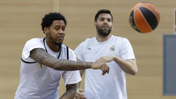 Trey Thompkins, durante un entrenamiento con el Real Madrid.