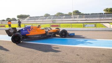 Lando Norris con el McLaren en el test de Pirelli en Paul Ricard.