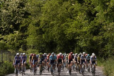 El pelotón durante la quinta etapa del Giro entre Génova y Lucca.