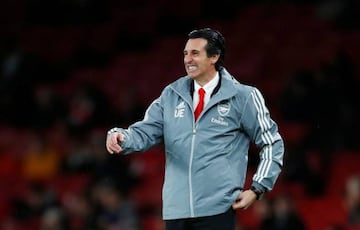 Soccer Football - Europa League - Group F - Arsenal v Eintracht Frankfurt - Emirates Stadium, London, Britain - November 28, 2019 Arsenal manager Unai Emery reacts