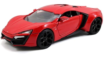 Coche a escala de colección Lykan Hypersport rojo de la saga Fast and Furious