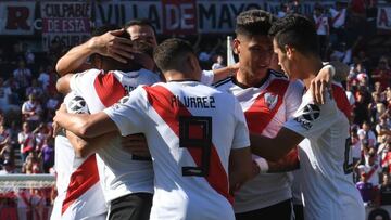 Jorge Carrascal anot&oacute; su primer gol con River Plate ante Argentinos Juniors.