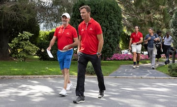 Pavón, llegando al campo de golf 'La Herrería', que acogió el XXII Torneo Benéfico de Golf de la Clínica Menorca.