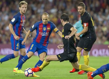 Iniesta provided the assist for Ivan Rakitic's opener against Atlético Madrid