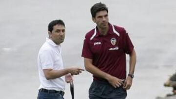 <b>SE VIERON LAS CARAS. </b>Pellegrino nada más aterrizar ayer se reunió con Braulio Vázquez en Paterna.