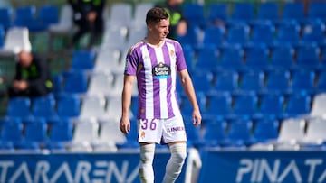 MURCIA, SPAIN - DECEMBER 10: Diego Moreno of Real Valladolid looks on during the friendly match between Real Valladolid and Lille at Pinatar Arena on December 10, 2022 in Murcia, Spain. (Photo by Silvestre Szpylma/Quality Sport Images/Getty Images)