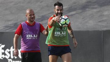 Negredo en un entrenamiento