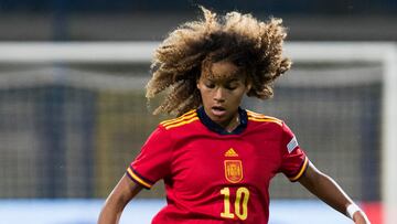 SARAJEVO, BOSNIA AND HERZEGOVINA - MAY 15: Victoria Lopez of Spain in action during the UEFA European Women's U17 Championship Final match between Spain Women's U17 v Germany Women's U17 on May 15, 2022 in Sarajevo, Bosnia and Herzegovina. (Photo by Nikola Krstic/MB Media/Getty Images)  VICKY LOPEZ
PUBLICADA 16/05/22 NA MA25 1COL 