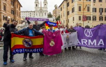 Cientos de aficionados madridistas ya se encuentran en Roma para animar a su equipo en Champions.