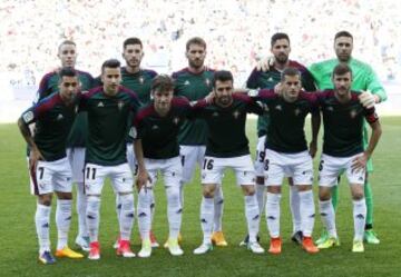 El once inicial del Osasuna. 