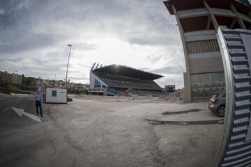 Aspecto de la demolición del Estadio Vicente Calderón a 6 de agosto de 2019.
