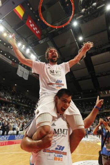 Sergio Llull exhultante de alegría.