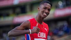 El atleta de triple salto de origen cubano Jordan D&iacute;az, durante una competici&oacute;n.