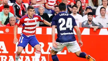 Soro, durante el Granada - Oviedo de esta temporada.