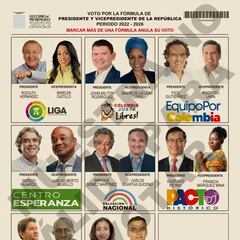 Así será el tarjetón electoral de la primera vuelta presidencial