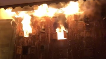 Edificio Isba en llamas, en la estación de esquí de Courchevel, el 19 de enero del 2019.