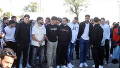 Jugadores del Mñalaga en la inauguración de La Academia.