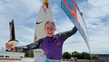 Sierra Kerr celebrando su victoria en el Stab High