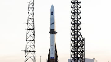 A Blue Origin New Glenn rocket stands ready for its inaugural launch at the Cape Canaveral Space Force Station in Cape Canaveral, Florida, U.S., January 10, 2025. REUTERS/Joe Skipper