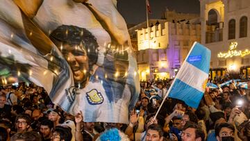 Los aficionados de Argentina en Doha.