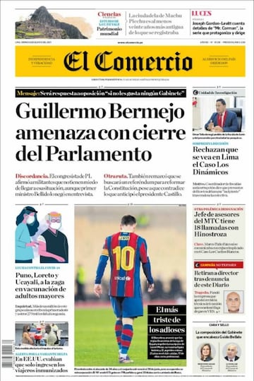 La salida de Messi, en las portadas de los periódicos de medio mundo