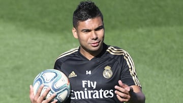 Casemiro, en un entrenamiento del Real Madrid.