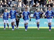 Como’s Como’s Lucas Da Cunha celebrate during the Serie A soccer match between Como and Udinese at the Giuseppe Sinigaglia stadium in Como, north Italy - January 3, 2026 Sport - Soccer. (Photo by Antonio Saia/LaPresse)