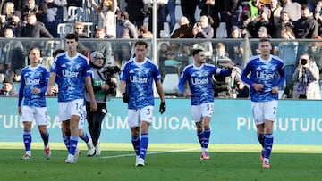 Como’s Como’s Lucas Da Cunha celebrate during the Serie A soccer match between Como and Udinese at the Giuseppe Sinigaglia stadium in Como, north Italy - January 3, 2026 Sport - Soccer. (Photo by Antonio Saia/LaPresse)