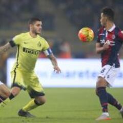 Medel fue suplente en sufrido triunfo de Inter ante Bologna